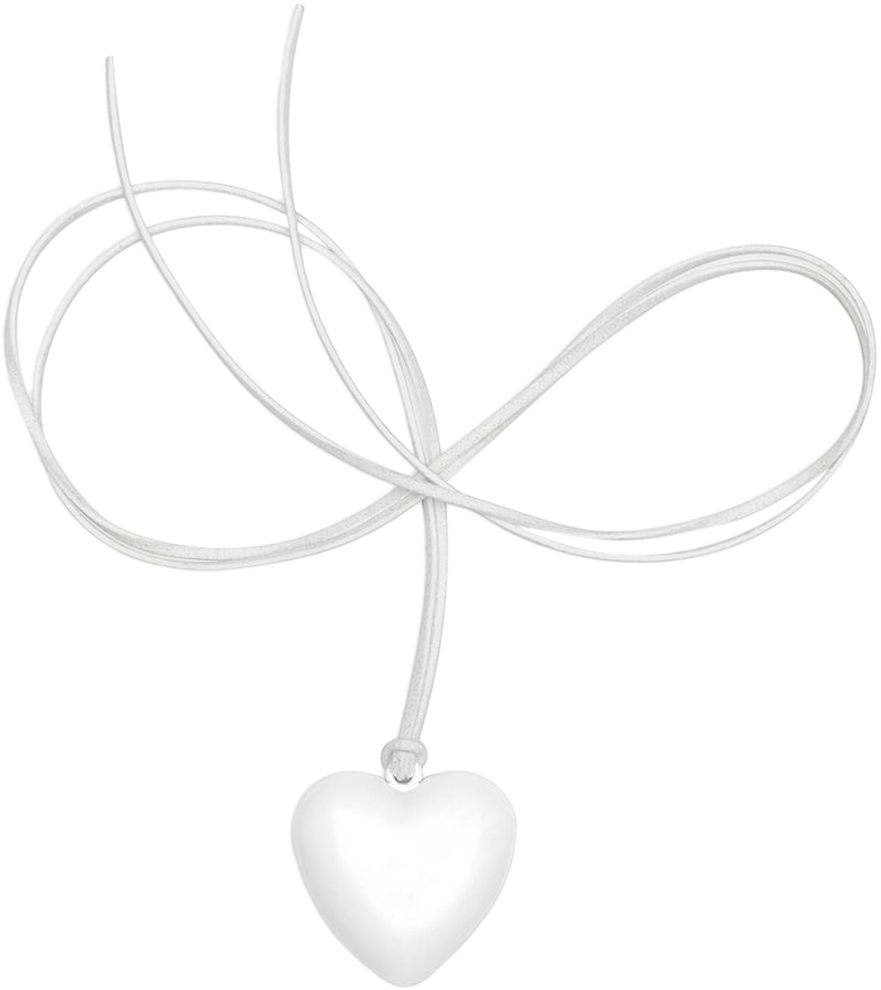 Small Heart Necklace / White